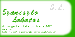 szaniszlo lakatos business card